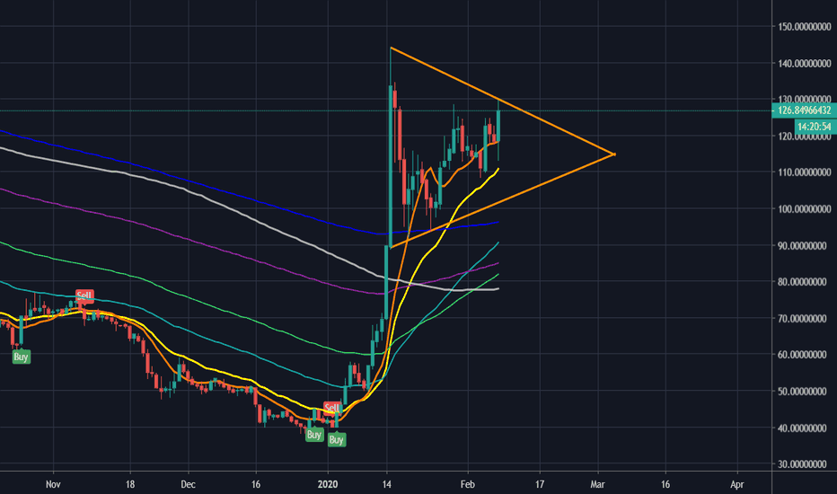 DASH/USD soon to break the Rising Wedge