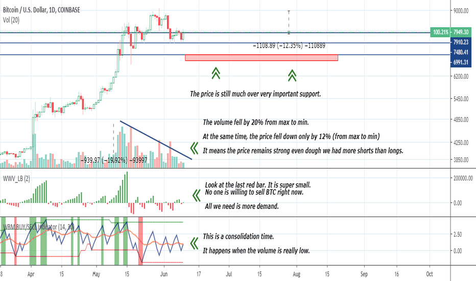 BTC – much difference in vol and price change – looks promising