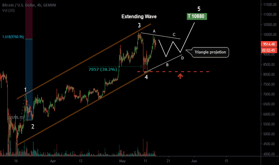 Target 10880 - Bitcoin/Elliott-Wave Theory (Swing Traders)...!