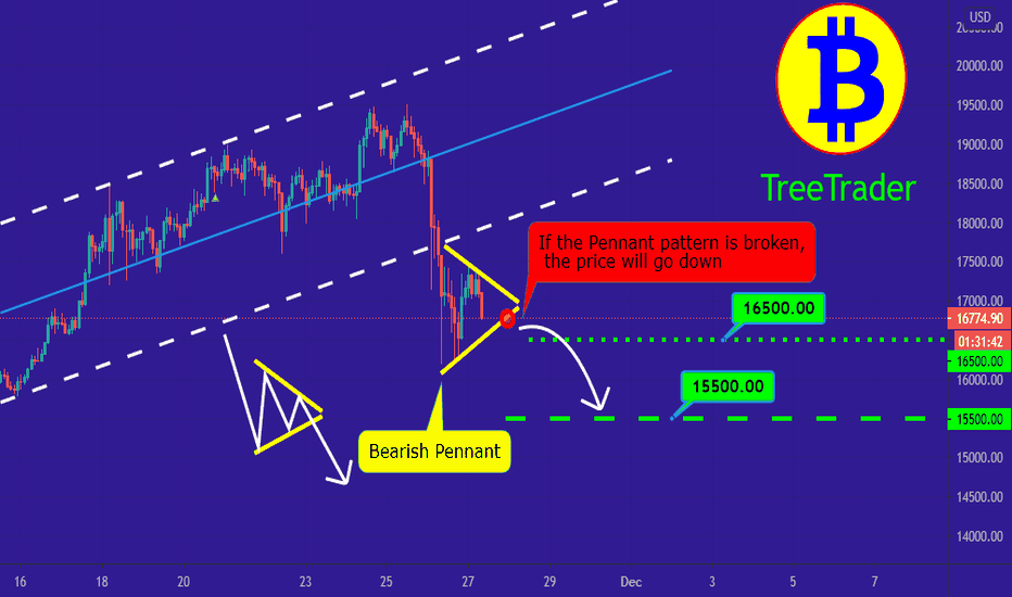 BTC/USD in the Bearish pennant Pattern!!